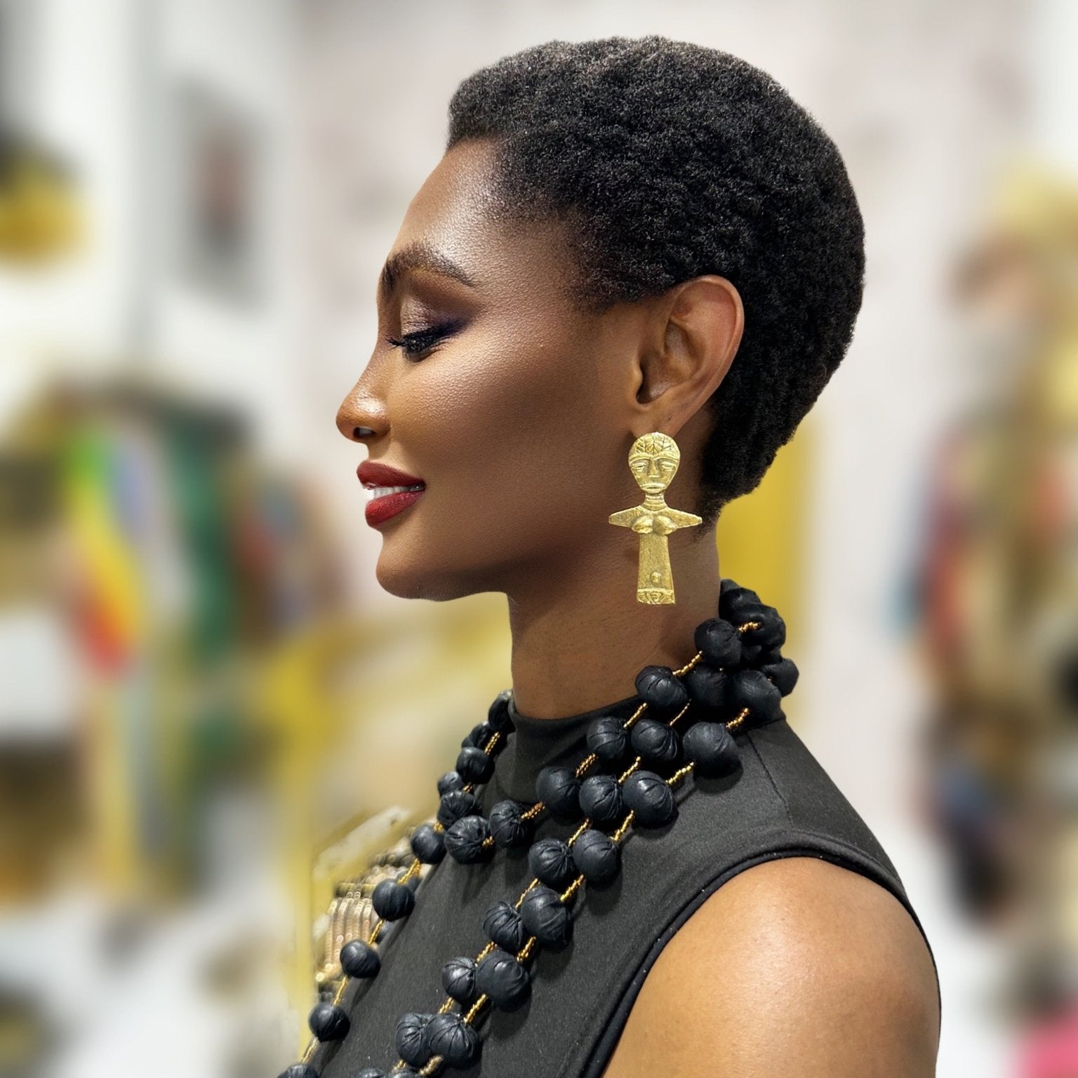 Asisimu Brass Statement Earrings - Trufacebygrace