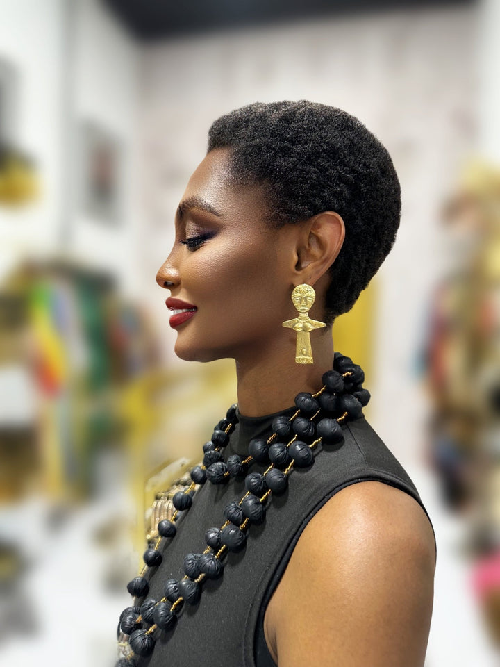 Asisimu Brass Statement Earrings - Trufacebygrace