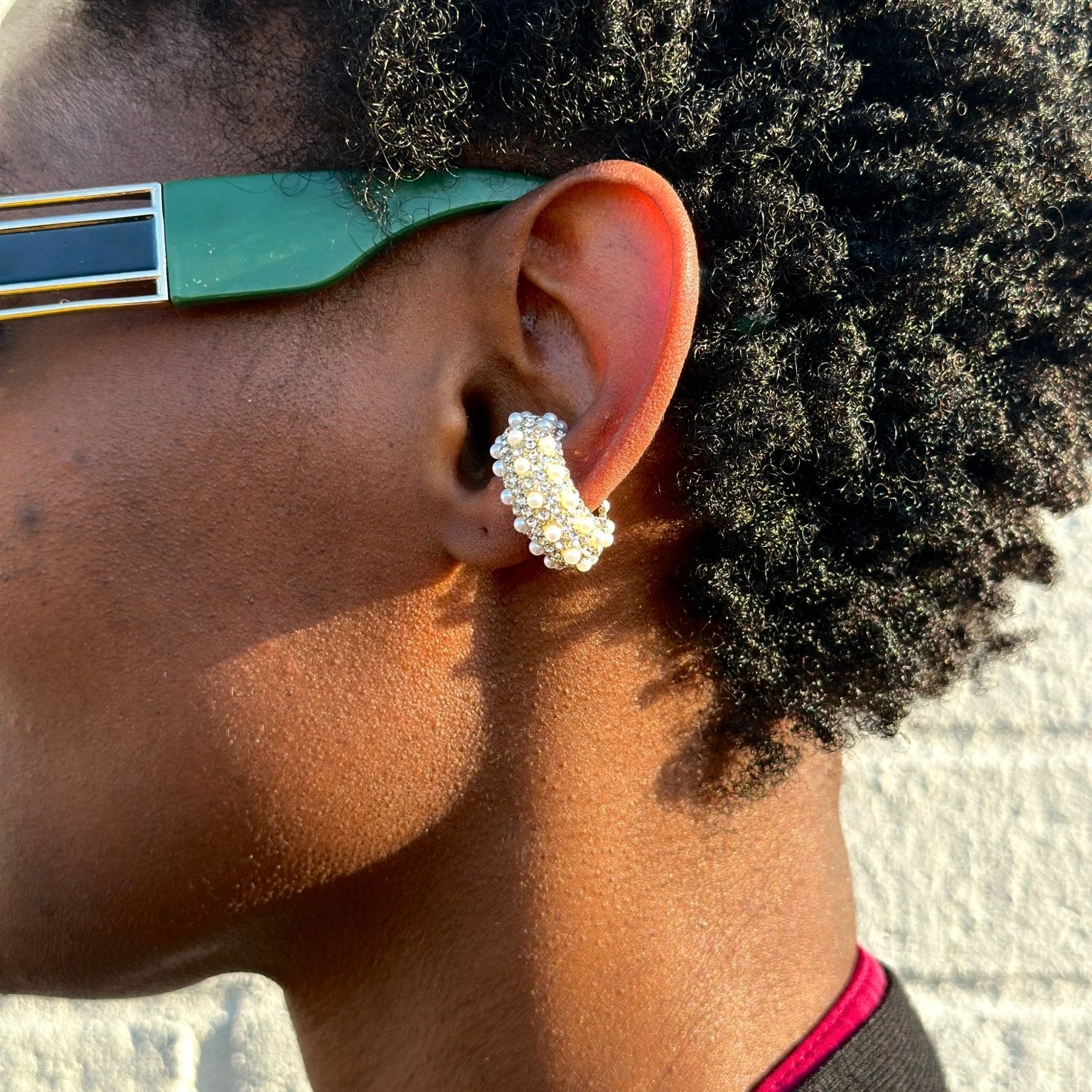 Asoadie Pearl and Gemstone Ear Cuff - Trufacebygrace