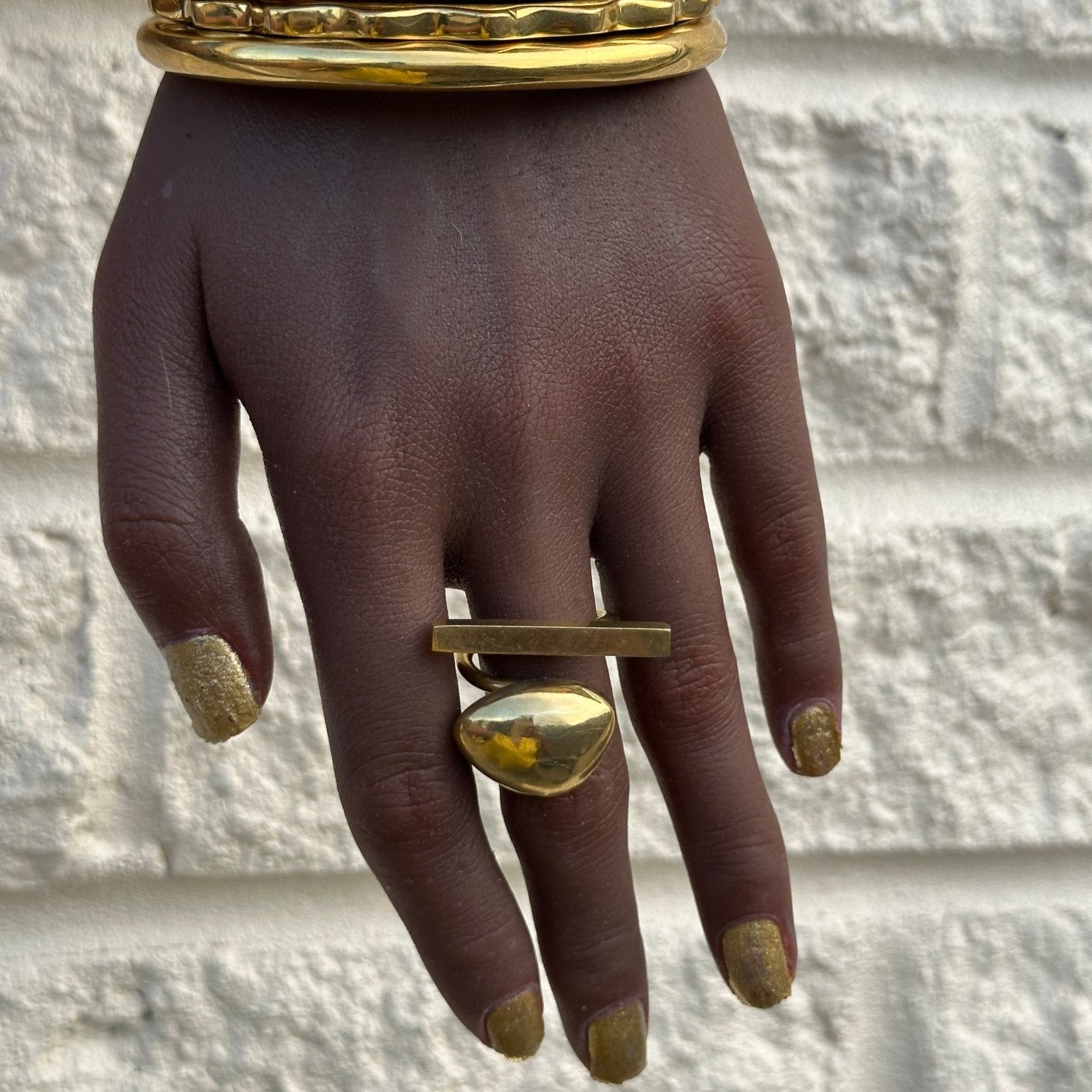 Asymmetric Brass Statement Ring - Trufacebygrace