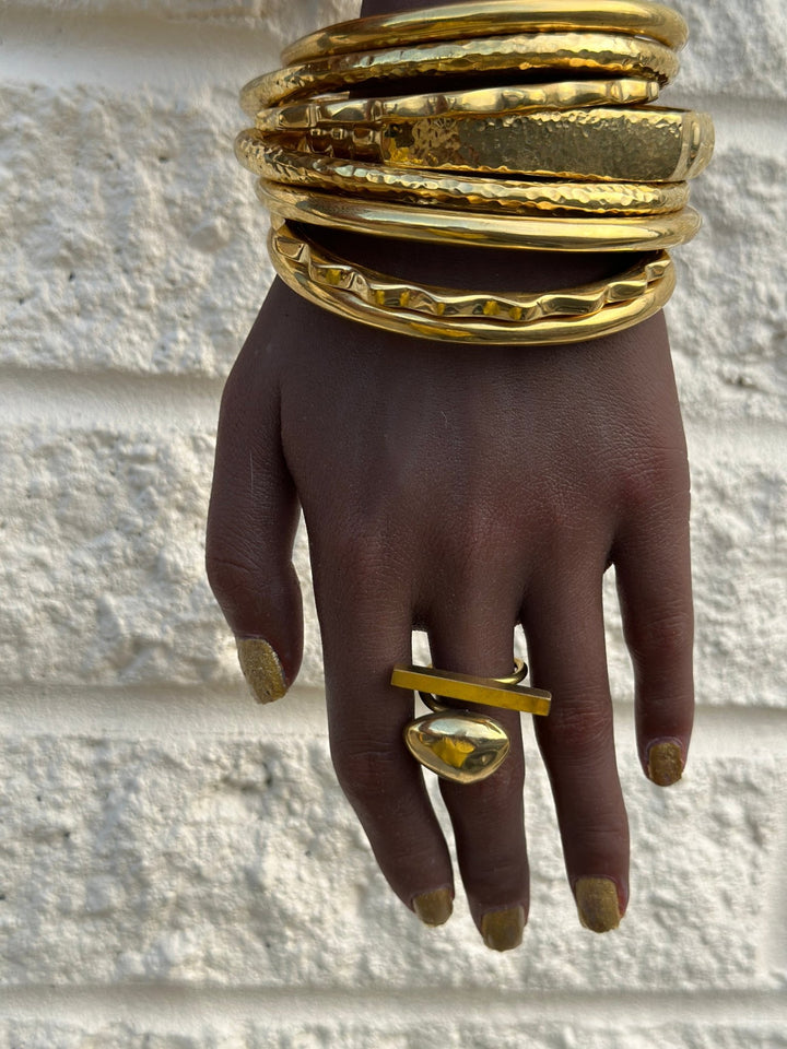 Asymmetric Brass Statement Ring - Trufacebygrace