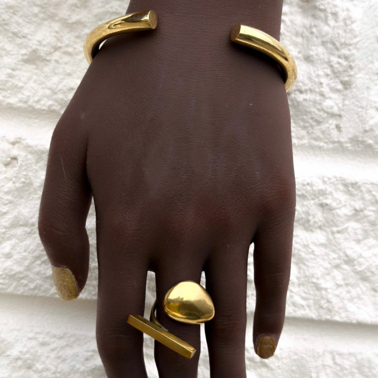 Asymmetric Brass Statement Ring - Trufacebygrace