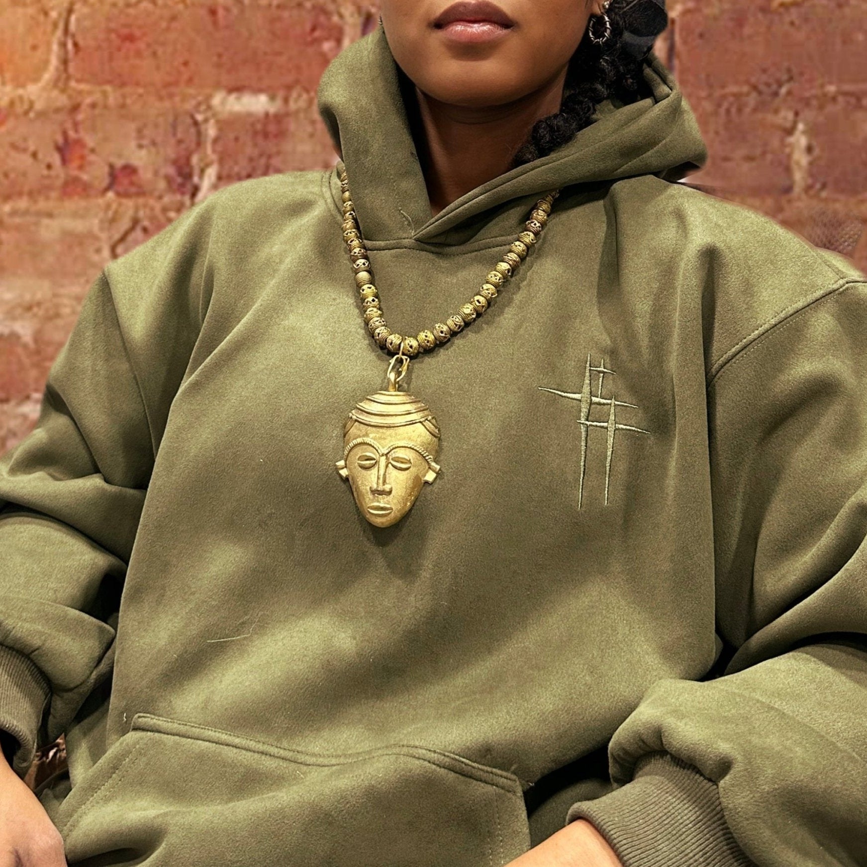 Authentic Ashanti Heritage Brass Mask Necklace - Trufacebygrace