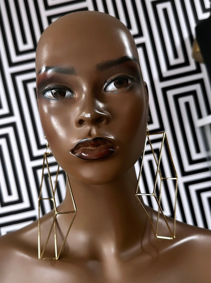 Ayika - 3D Geometric Hoop Earring - Trufacebygrace