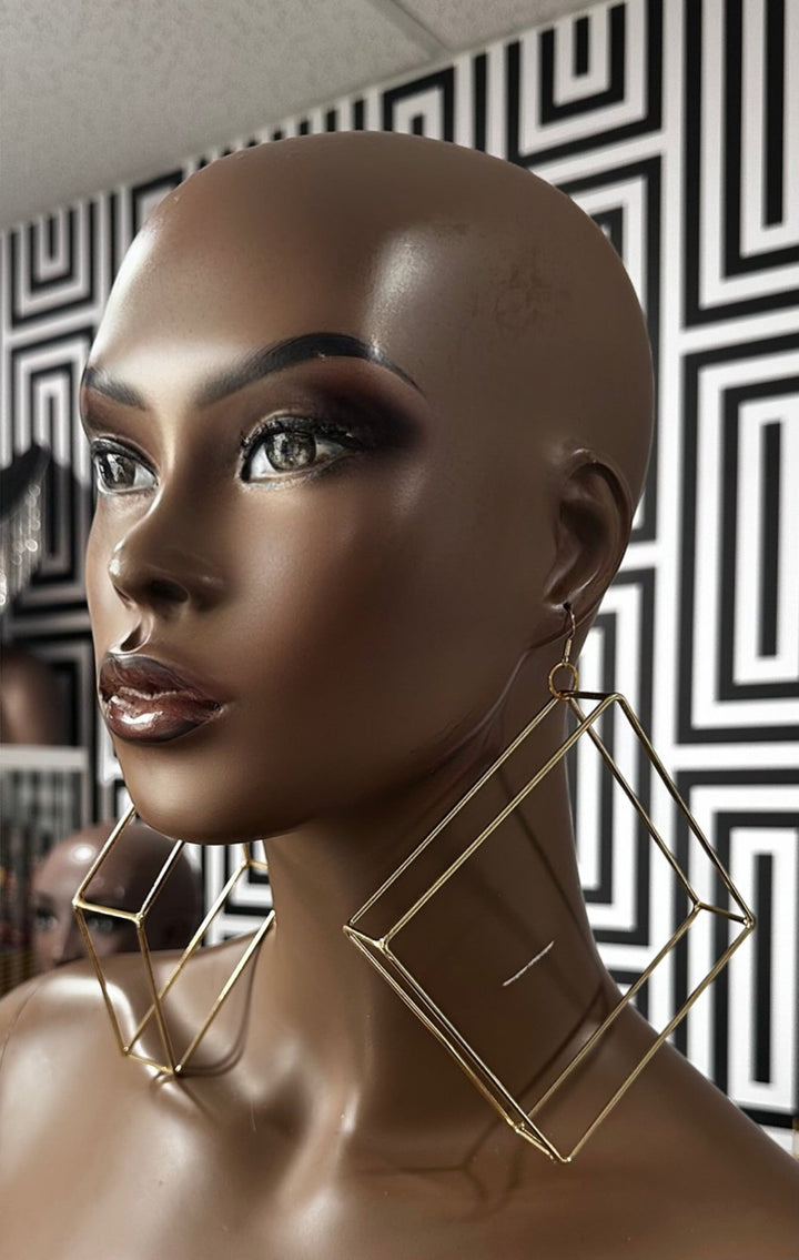 Ayika - 3D Geometric Hoop Earring - Trufacebygrace