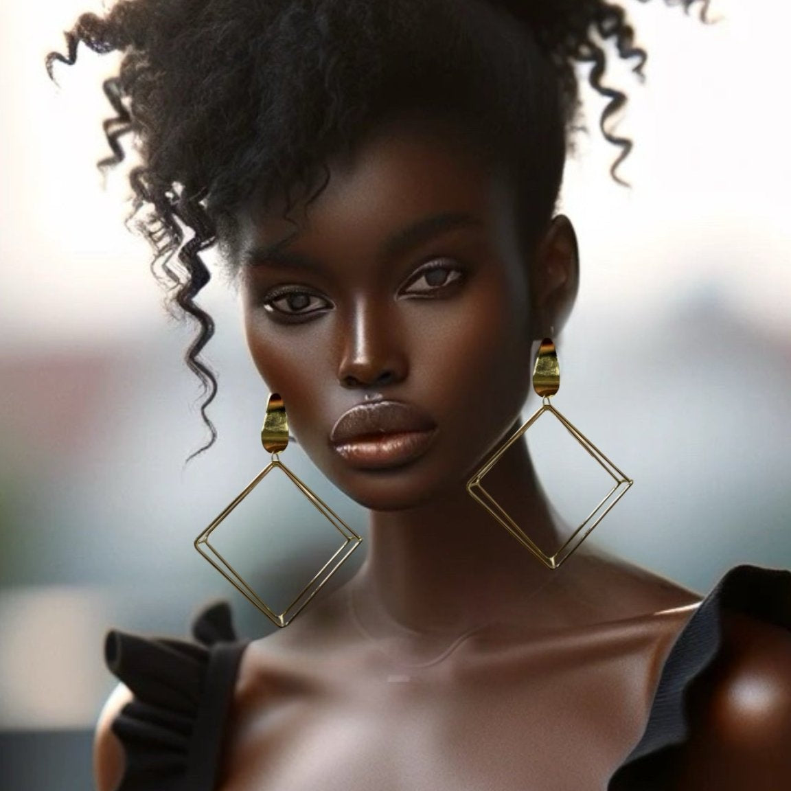 Ayika - 3D Geometric Hoop Earring - Trufacebygrace