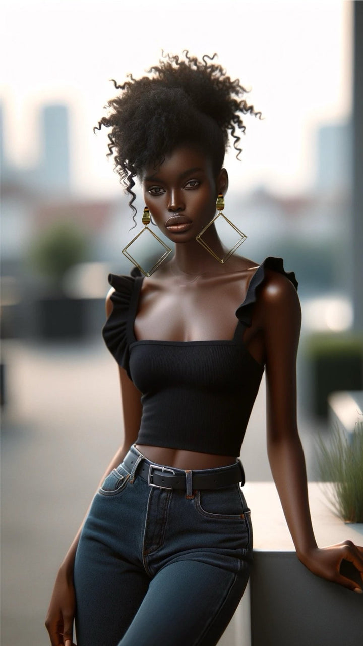 Ayika - 3D Geometric Hoop Earring - Trufacebygrace