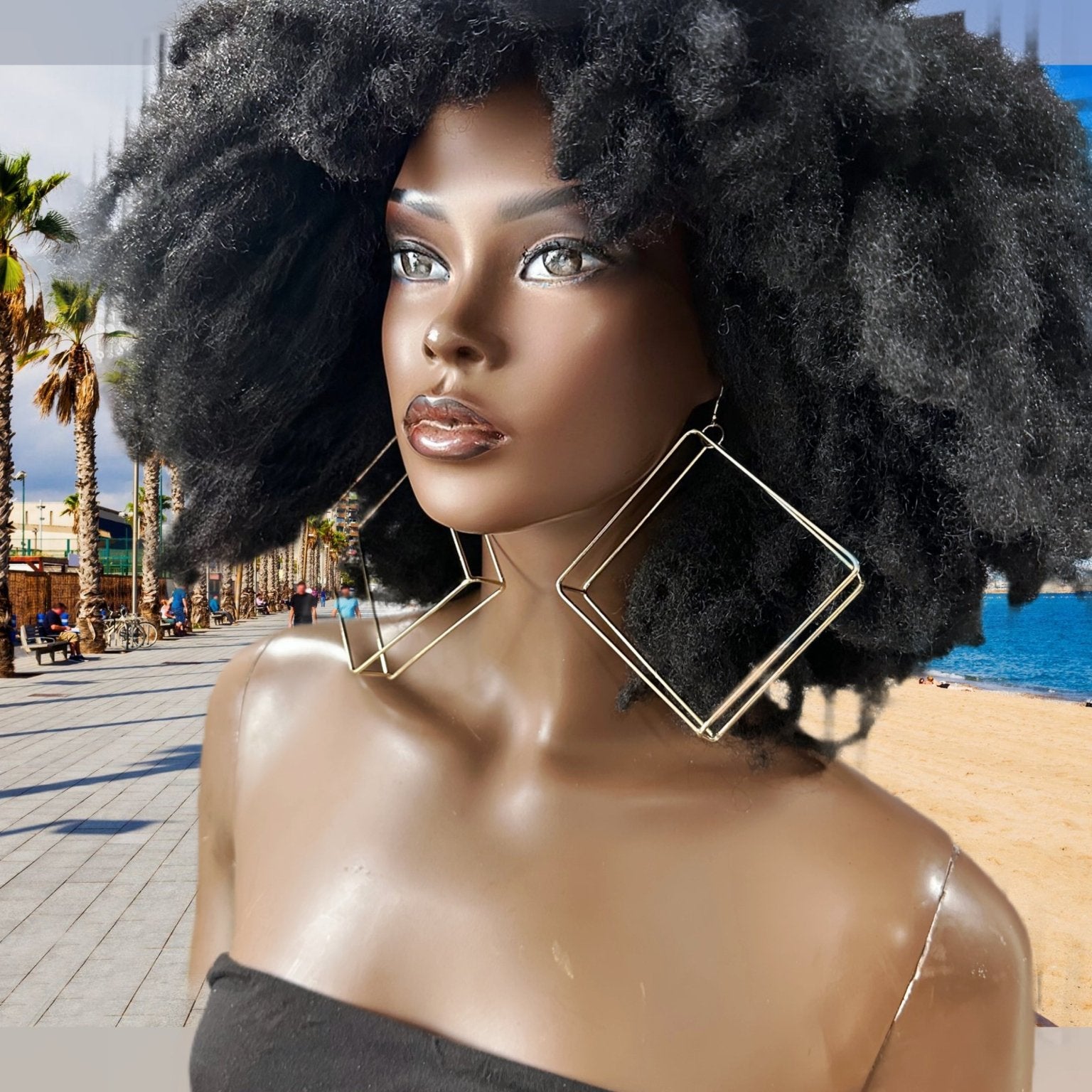 Ayika - 3D Geometric Hoop Earring - Trufacebygrace