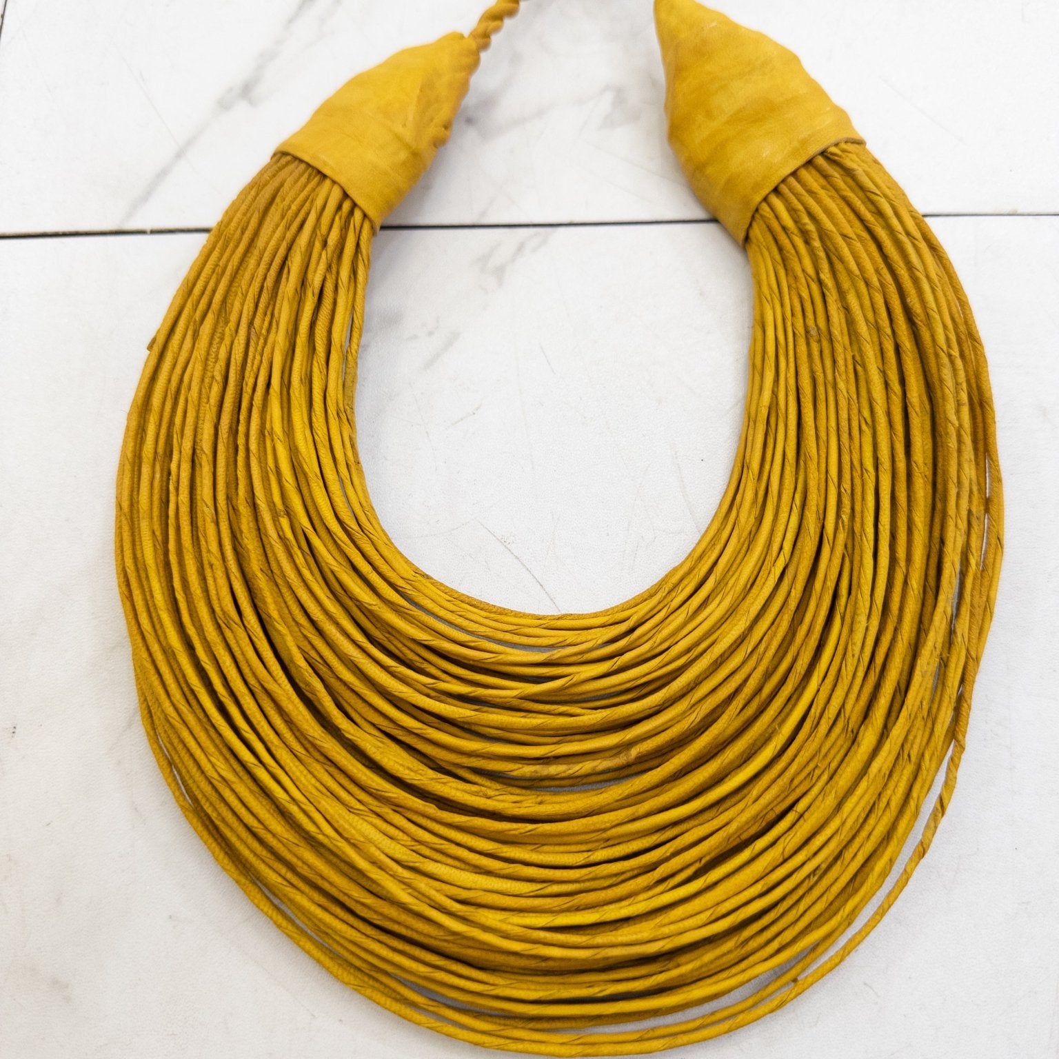 Aziza Genuine leather Multi - strand Statement necklace - Trufacebygrace