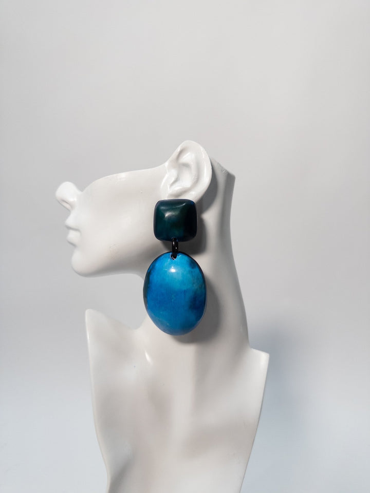 Azure Series: Afro Color Pop Horn Drop Earrings - Trufacebygrace
