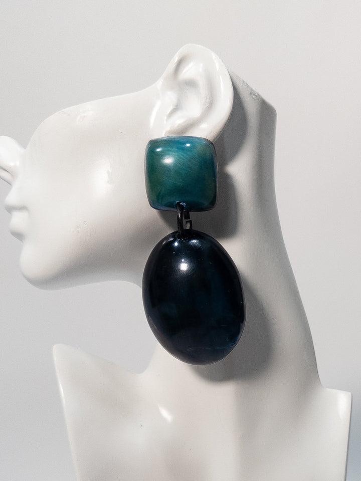 Azure Series: Afro Color Pop Horn Drop Earrings - Trufacebygrace