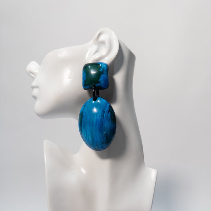 Azure Series: Afro Color Pop Horn Drop Earrings - Trufacebygrace