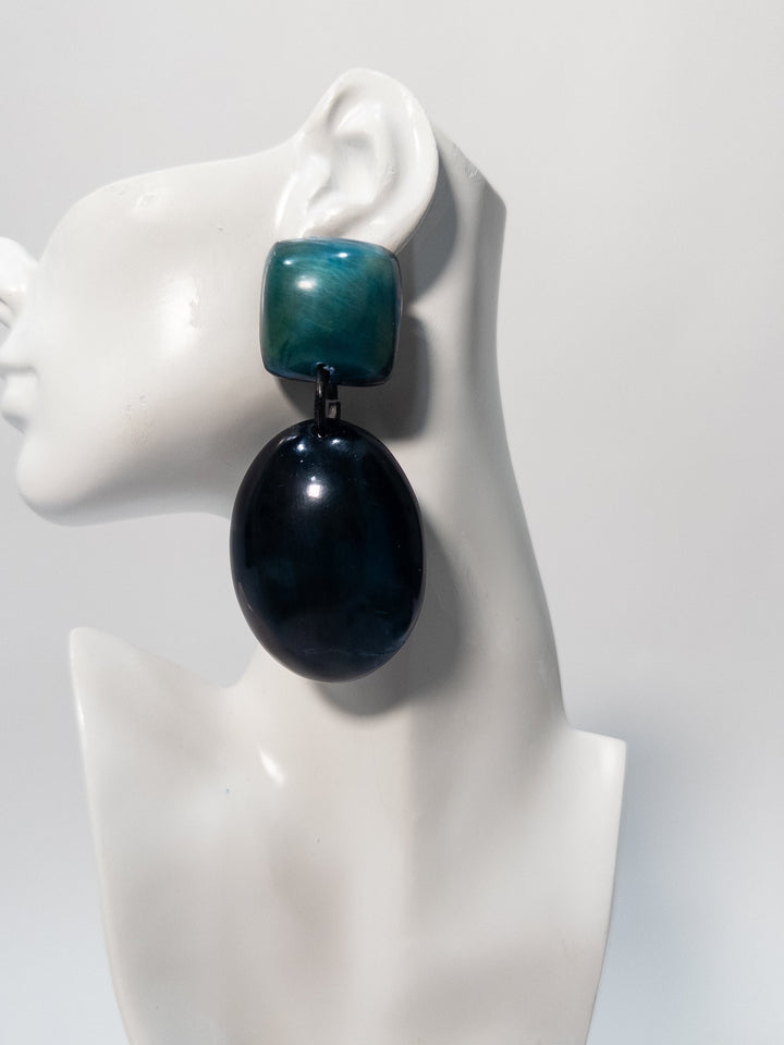Azure Series: Afro Color Pop Horn Drop Earrings - Trufacebygrace