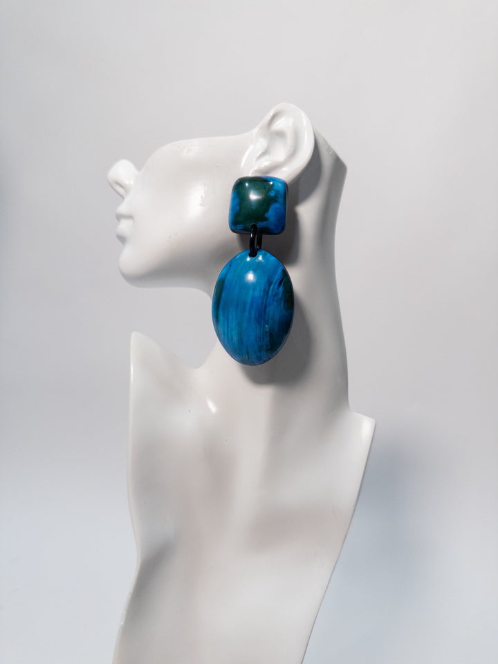 Azure Series: Afro Color Pop Horn Drop Earrings - Trufacebygrace