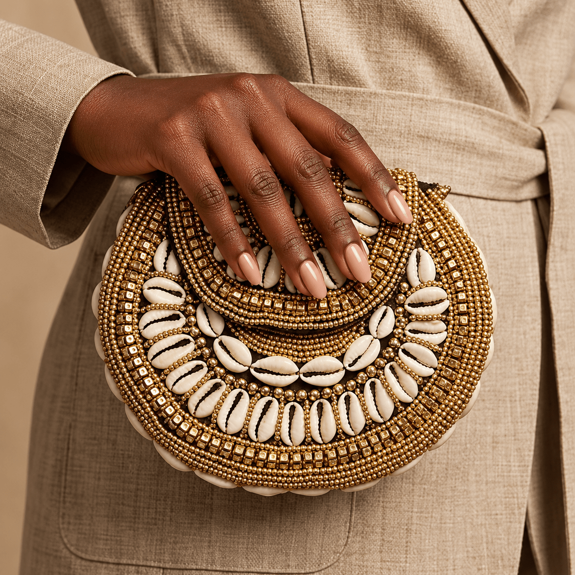 Bahari Luxe Cowry Shell Clutch - Trufacebygrace