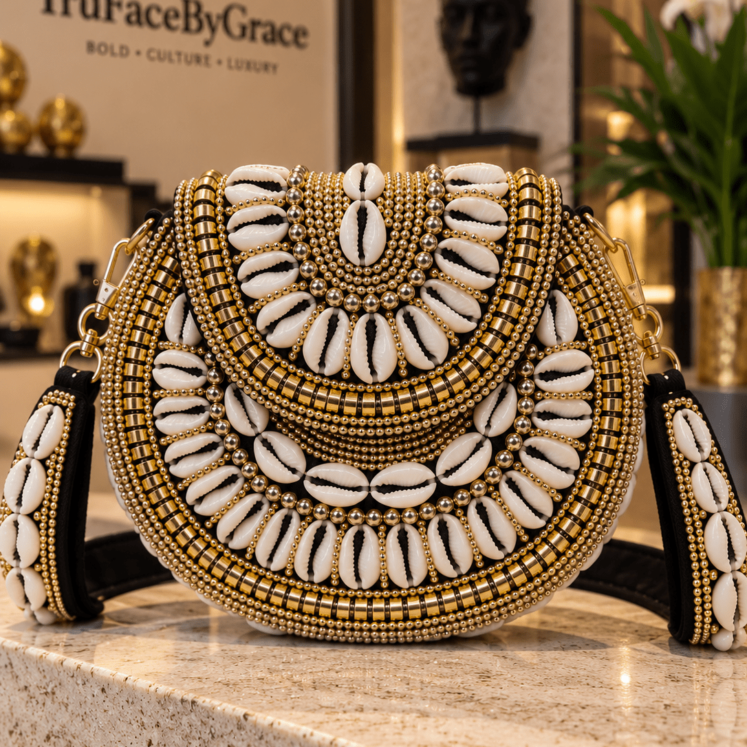 Bahari Luxe Cowry Shell Clutch - Trufacebygrace