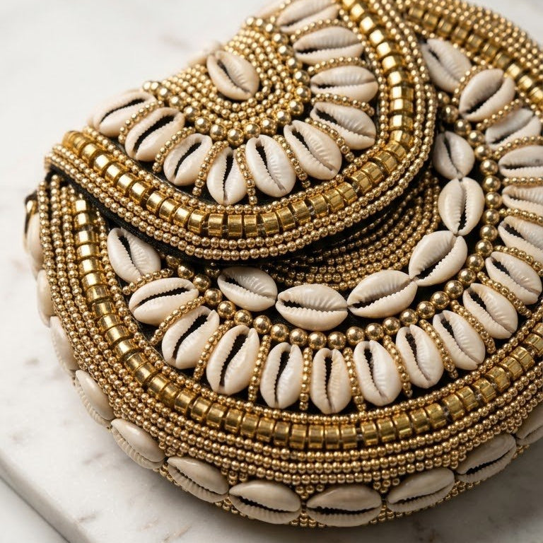 Bahari Luxe Cowry Shell Clutch - Trufacebygrace