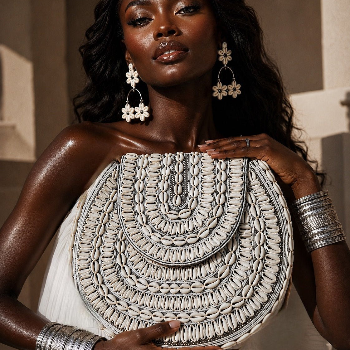 Bahari Luxe Cowry Shell Clutch - Trufacebygrace