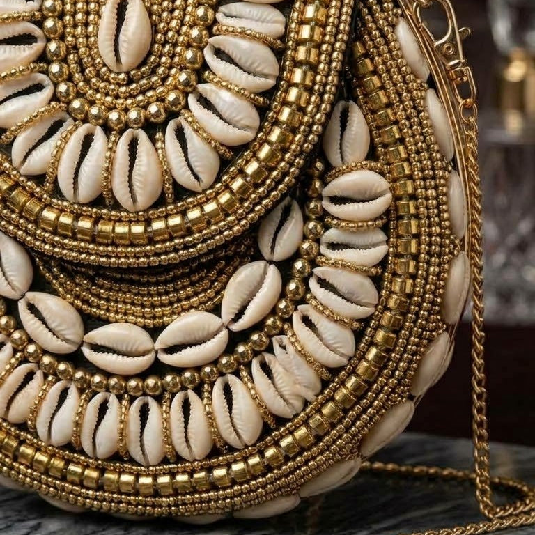 Bahari Luxe Cowry Shell Clutch - Trufacebygrace