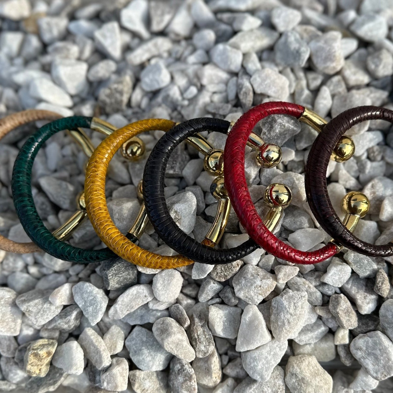 Bankula Leather with Brass Bracelets - Trufacebygrace