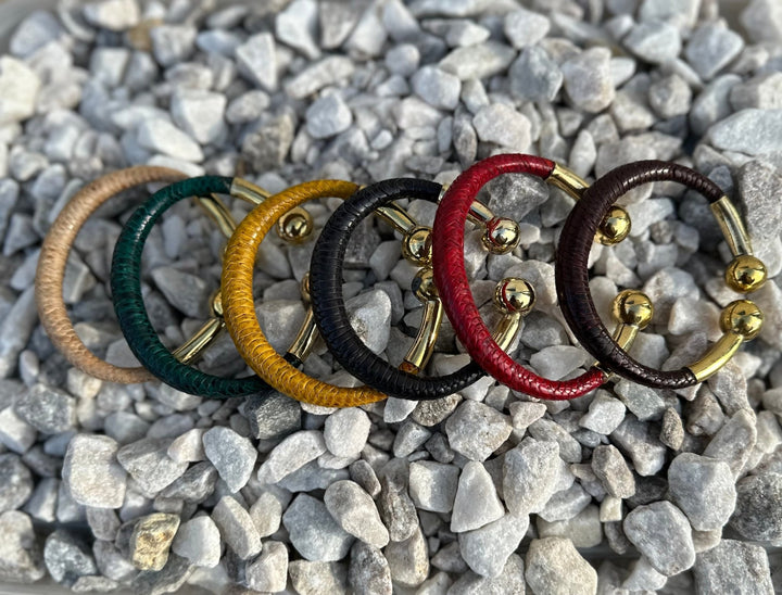 Bankula Leather with Brass Bracelets - Trufacebygrace