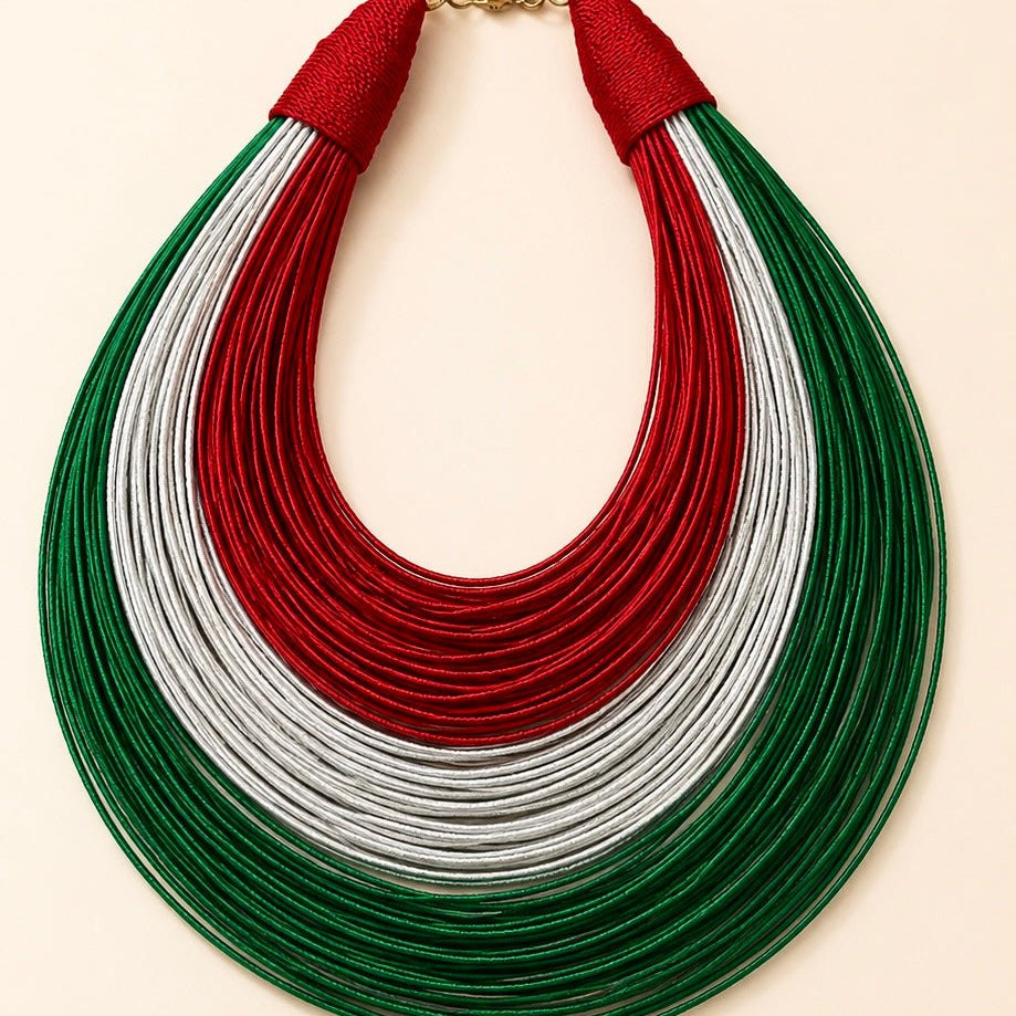 Bantama Layered Thread Statement Necklace - Trufacebygrace
