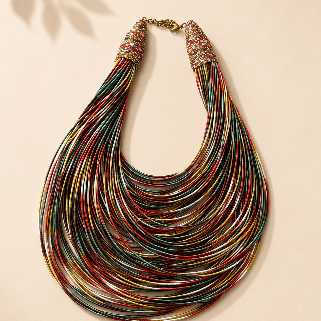 Bantama Layered Thread Statement Necklace - Trufacebygrace