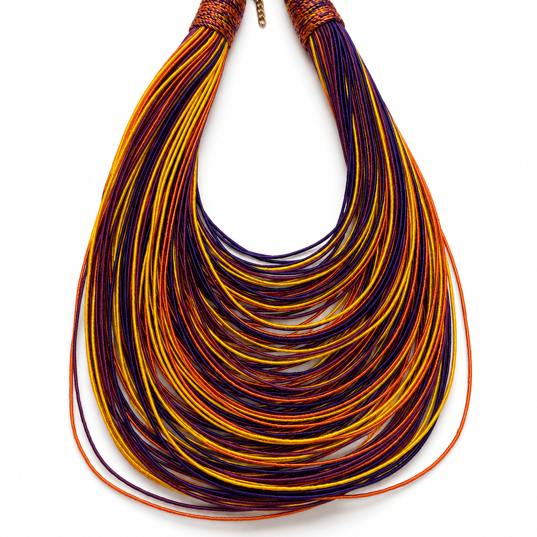 Bantama Layered Thread Statement Necklace - Trufacebygrace
