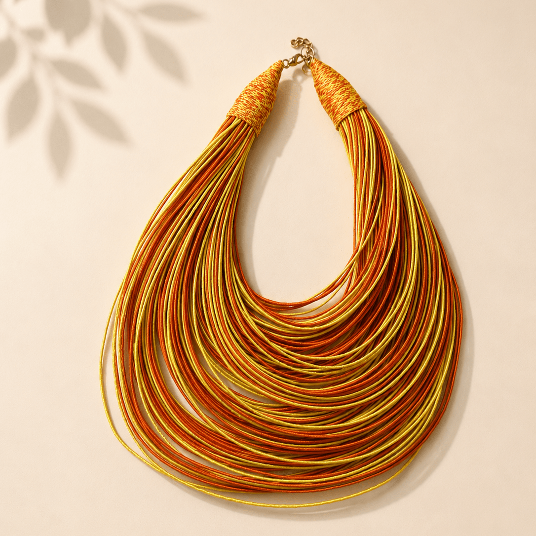 Bantama Layered Thread Statement Necklace - Trufacebygrace