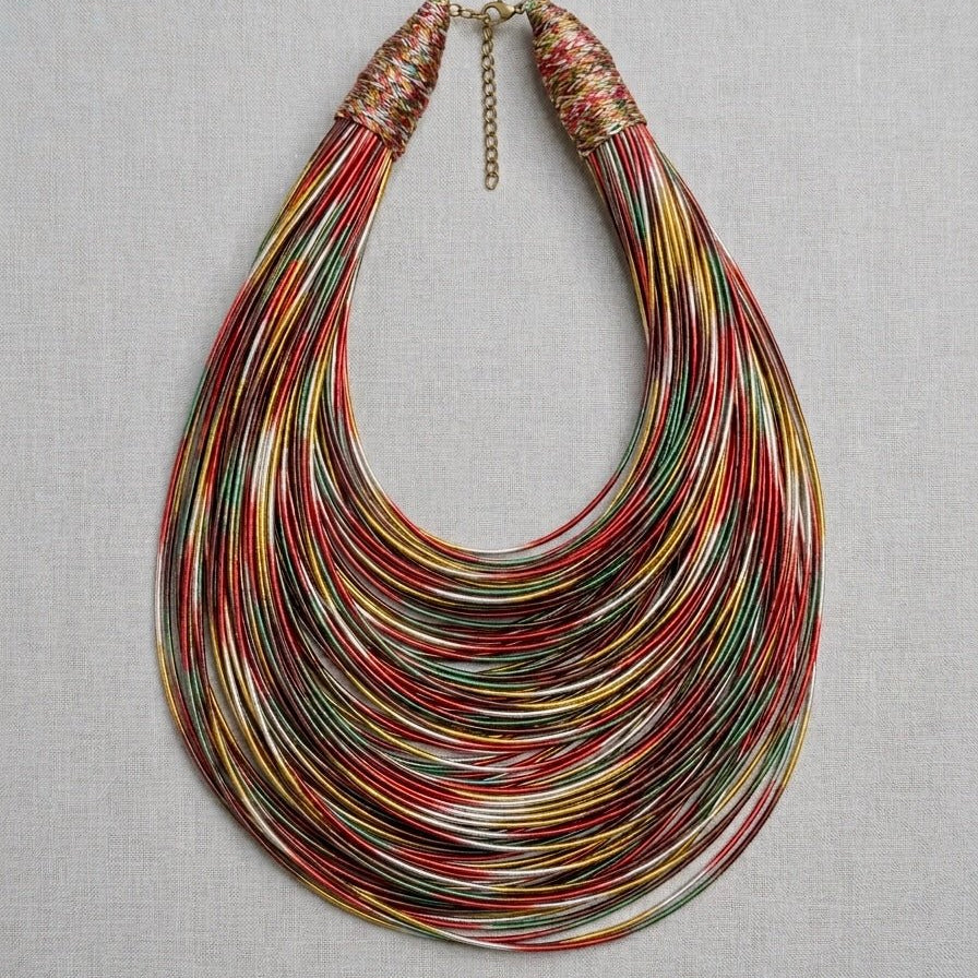 Bantama Layered Thread Statement Necklace - Trufacebygrace