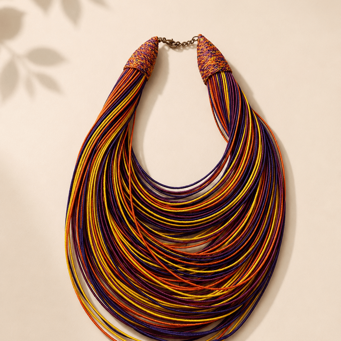 Bantama Layered Thread Statement Necklace - Trufacebygrace