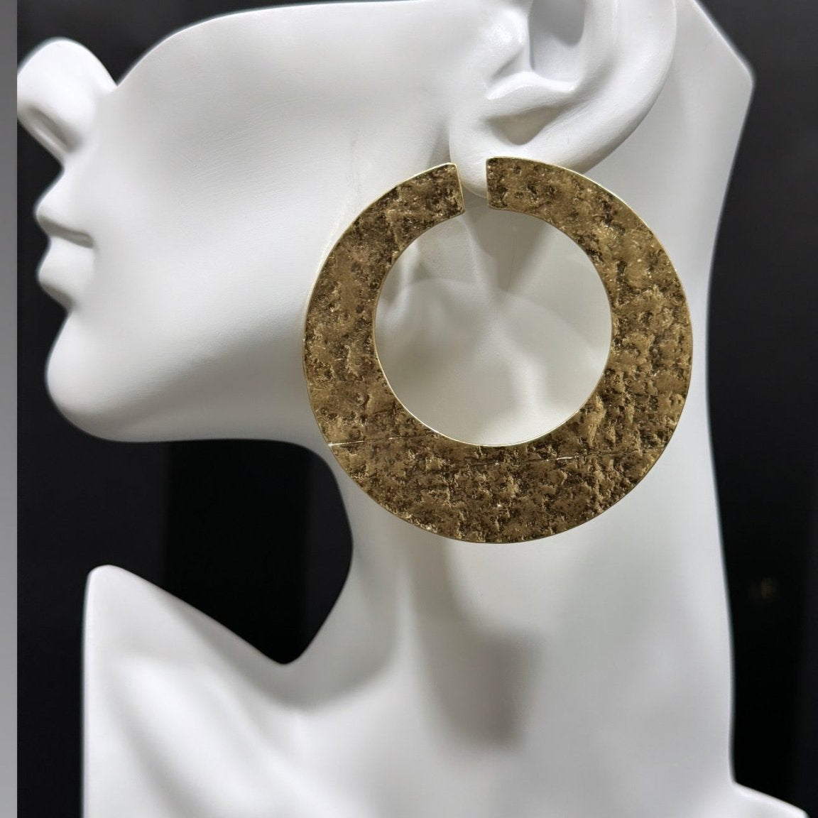 Birago Tarnish Free Textured Gold stud Earrings - Trufacebygrace