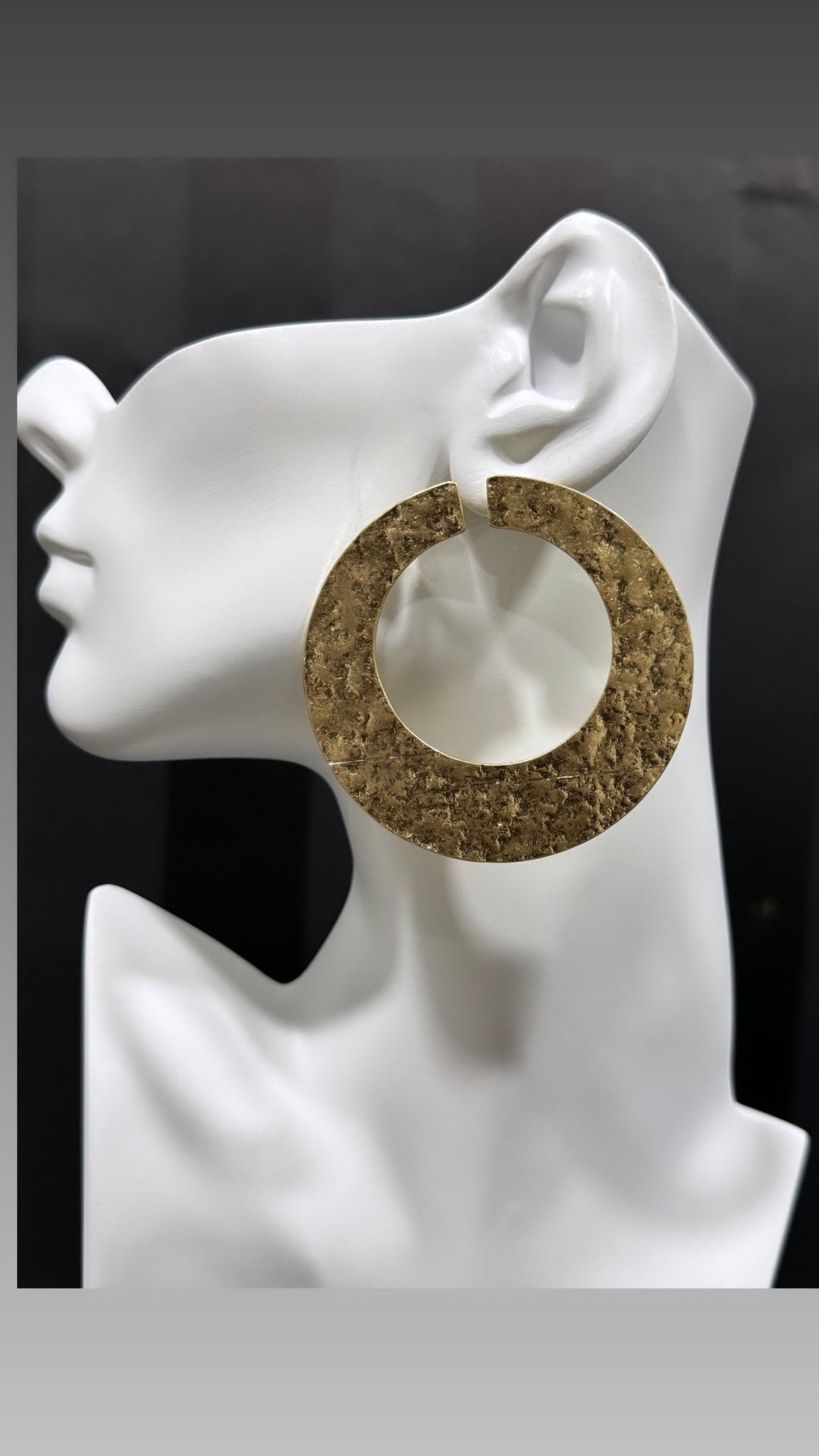 Birago Tarnish Free Textured Gold stud Earrings - Trufacebygrace