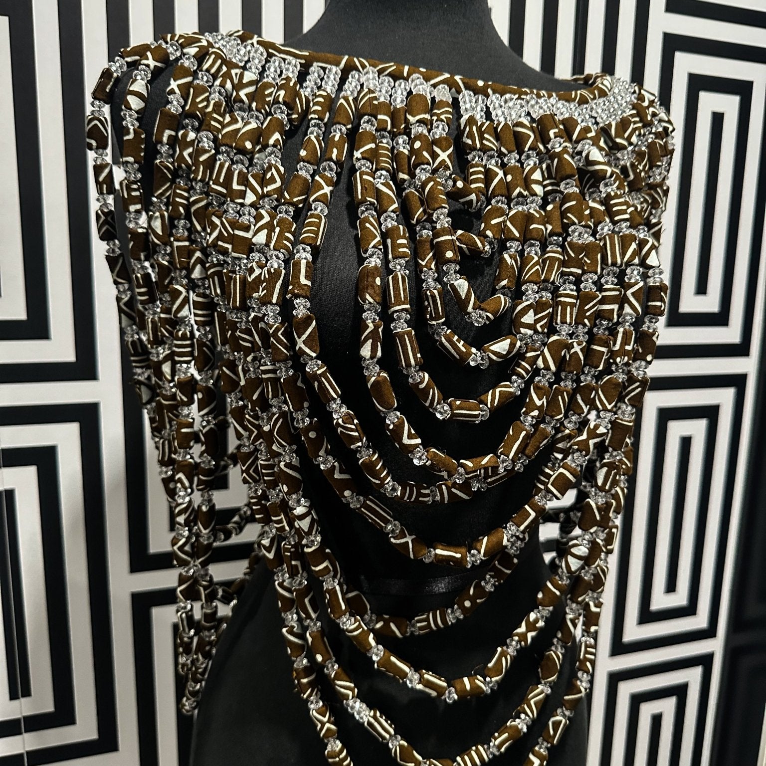 Bolu Body Ankara Kandy Necklace - Brown Mud - Trufacebygrace