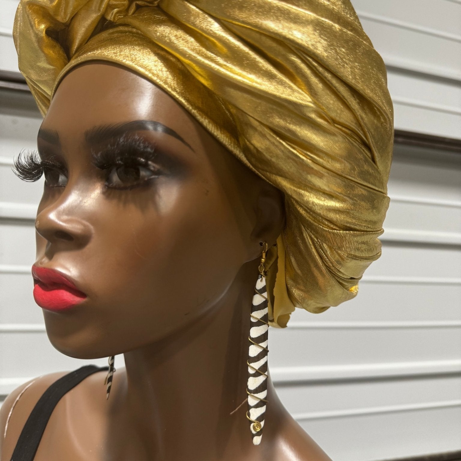 Bone earrings with coiled spring - Trufacebygrace