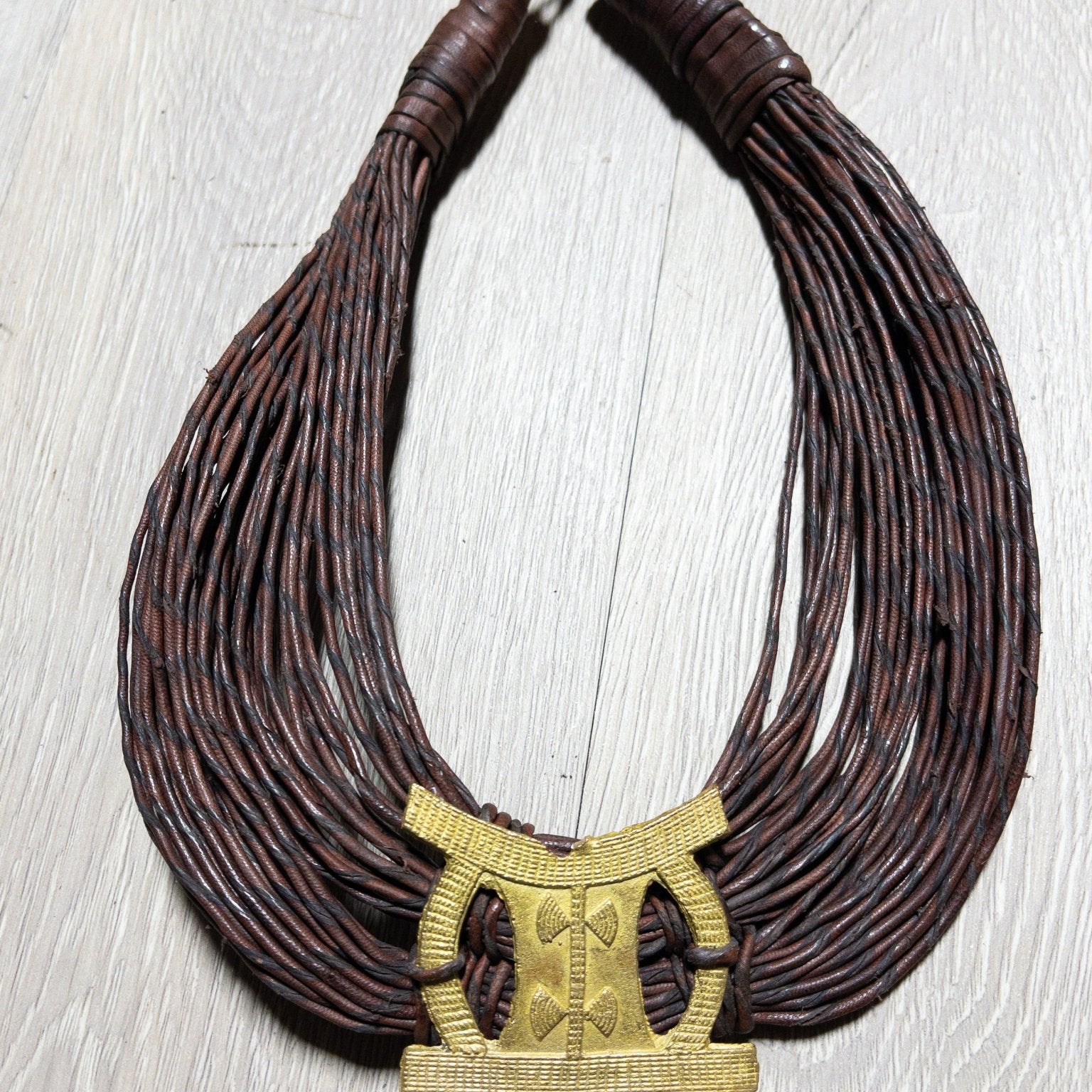 Bronze Stool Busia Genuine leather Necklace - Trufacebygrace