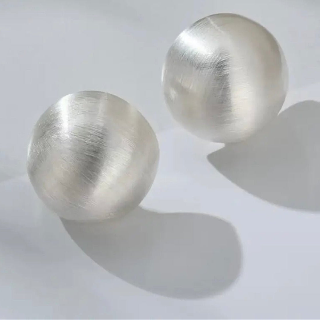 Brushed silver small stud Earrings - Trufacebygrace