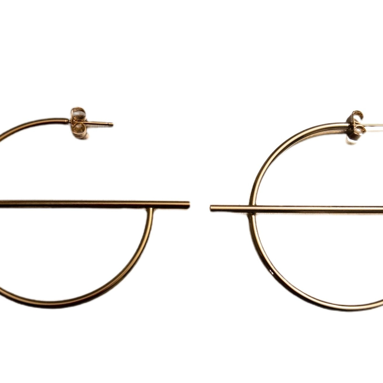 C Bar small hoops Geometric earrings - Trufacebygrace