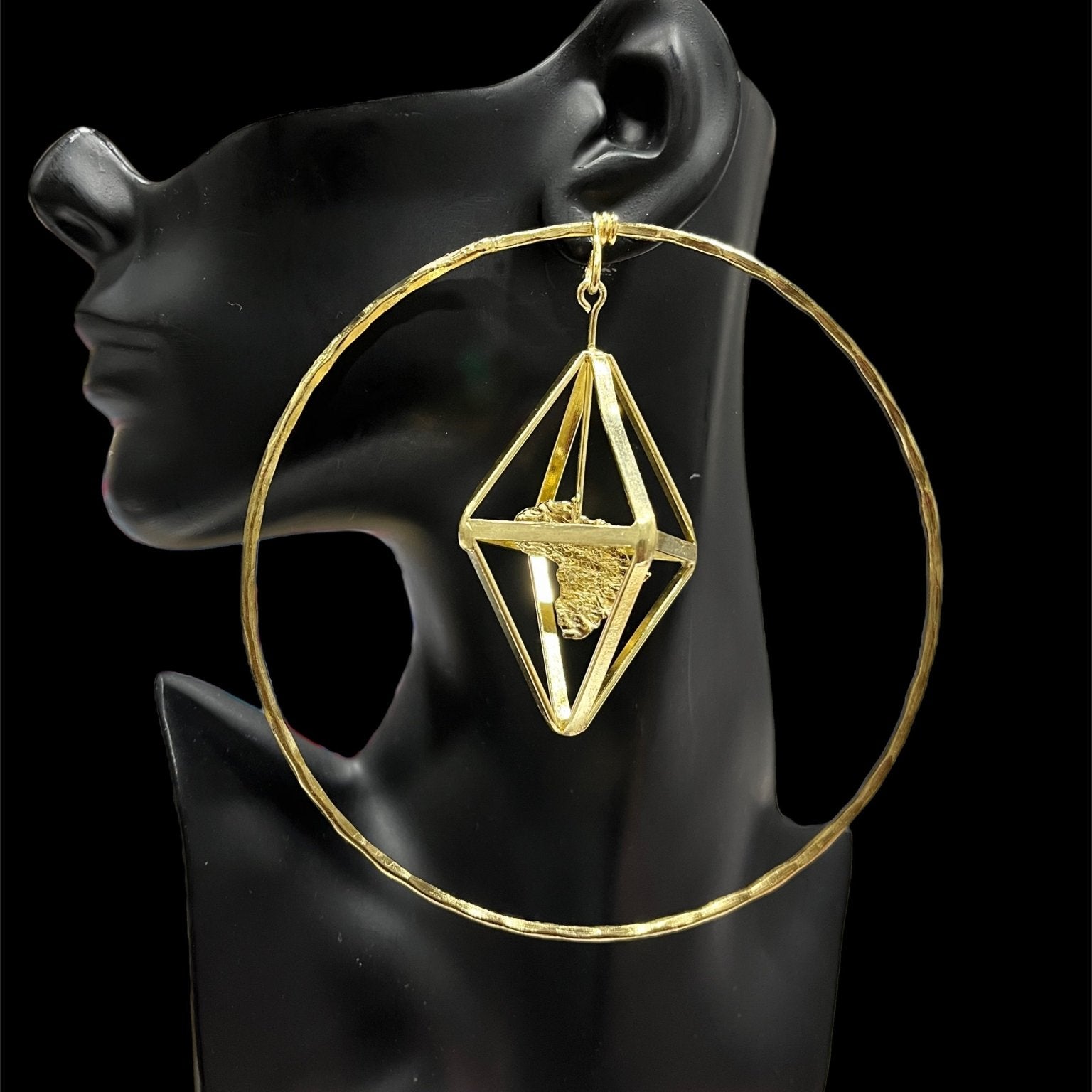Cage Not Africa brass Earrings - Trufacebygrace