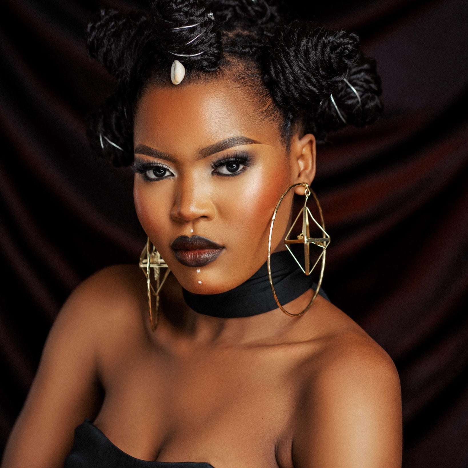 Cage Not Africa brass Earrings - Trufacebygrace