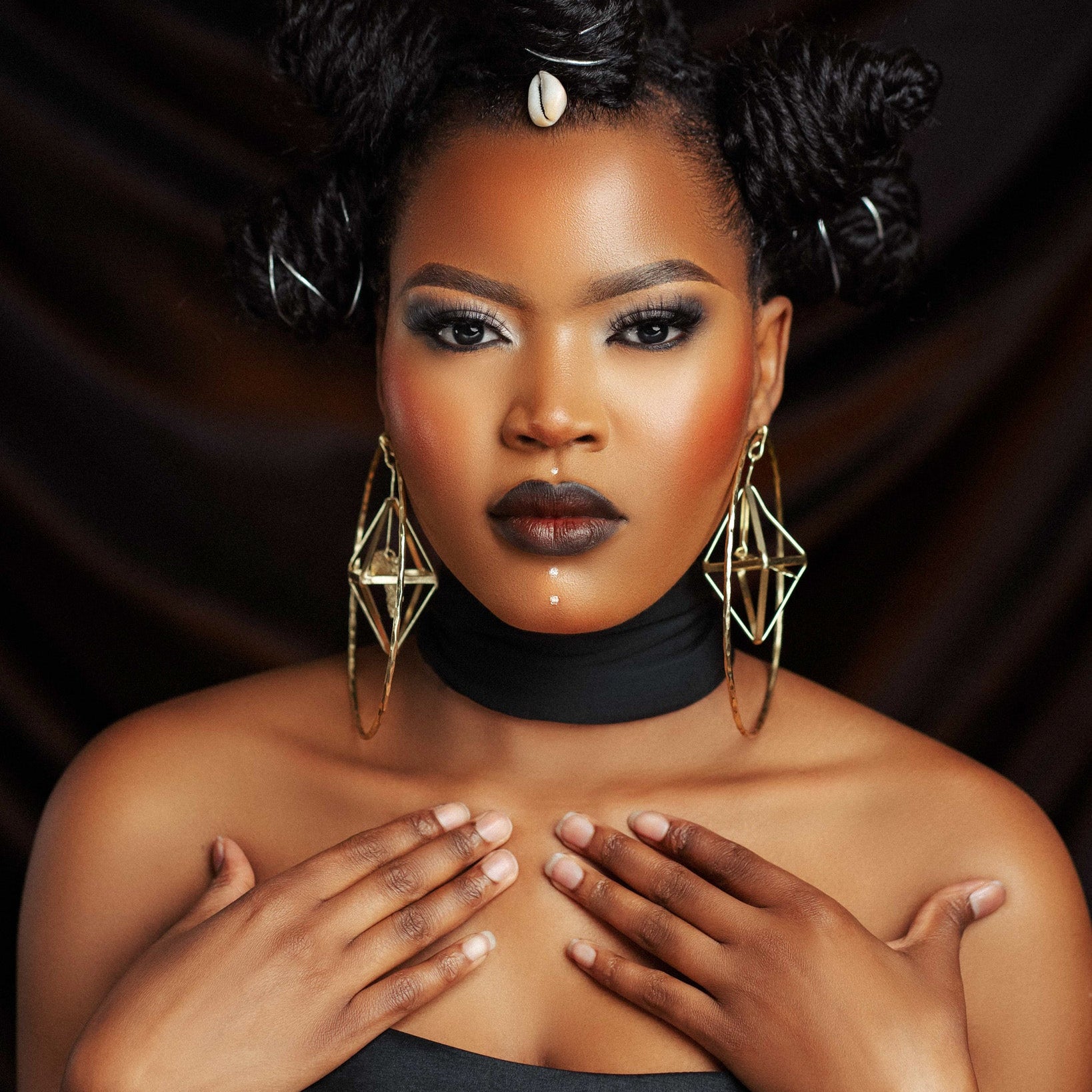 Cage Not Africa brass Earrings - Trufacebygrace