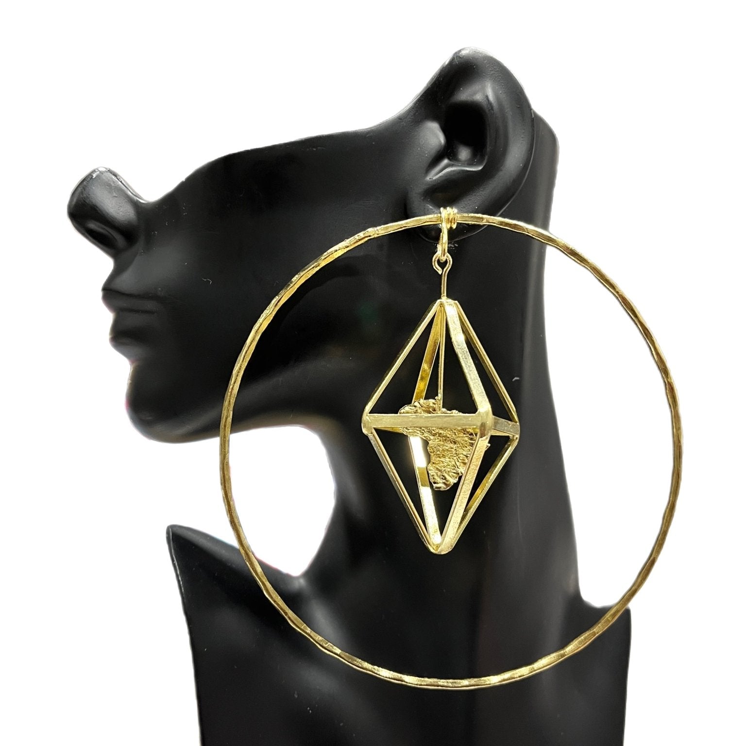 Cage Not Africa brass Earrings - Trufacebygrace
