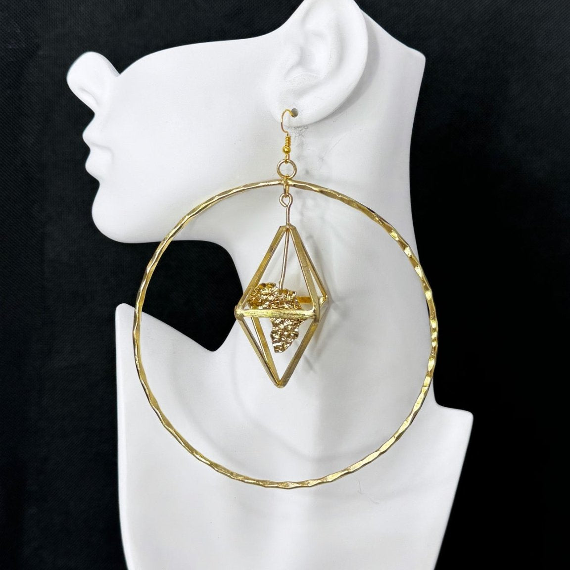 Cage Not Africa brass Earrings - Trufacebygrace