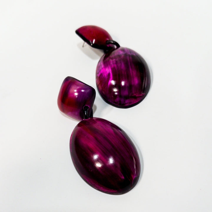 Cerise Series: Afro Color Pop Horn Drop Earrings - Trufacebygrace