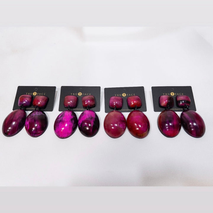 Cerise Series: Afro Color Pop Horn Drop Earrings - Trufacebygrace