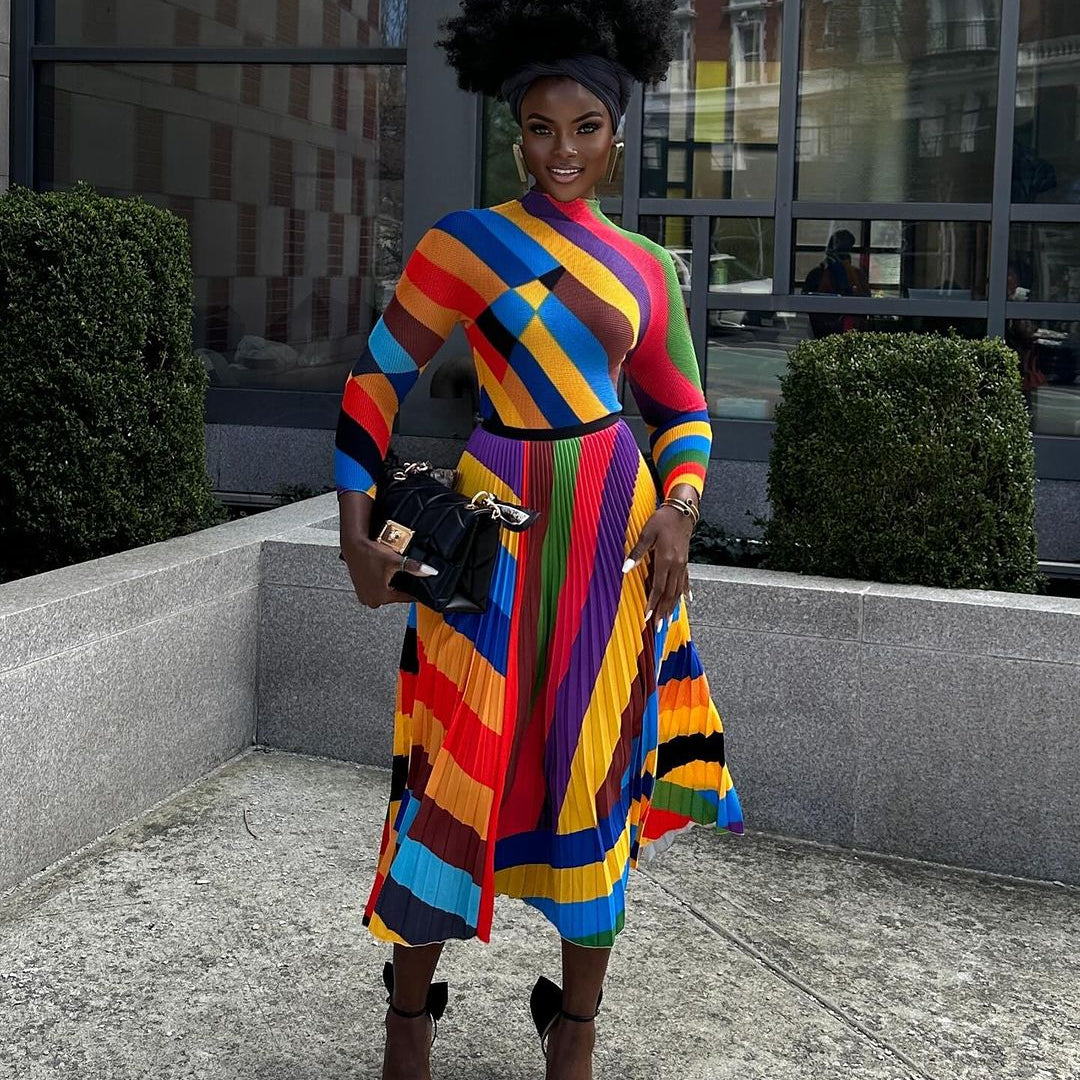 Chromatic Charm Skirt and Top Set - Trufacebygrace