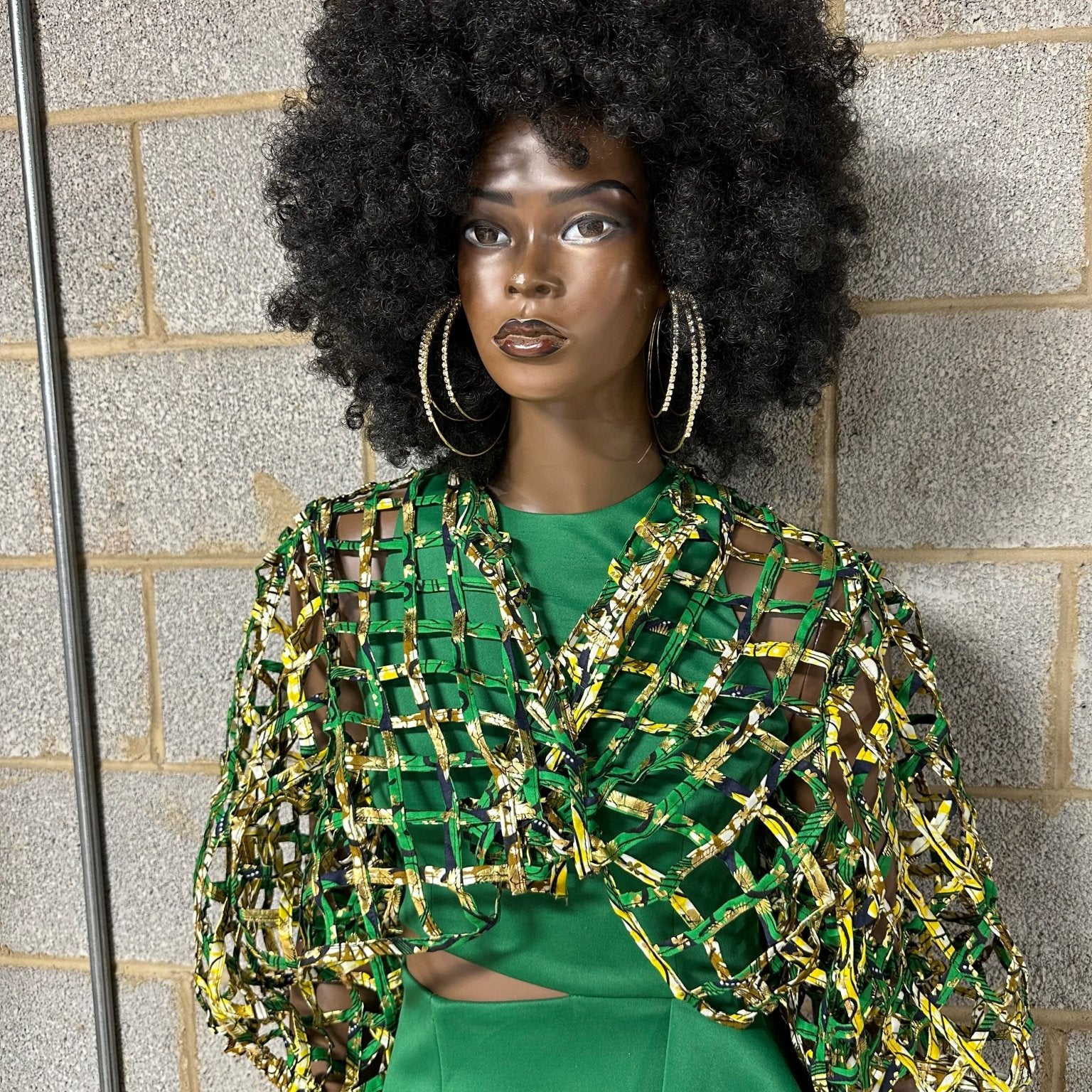 Chuma Oversized Metal and Rhinestones Hoop Earrings - Trufacebygrace