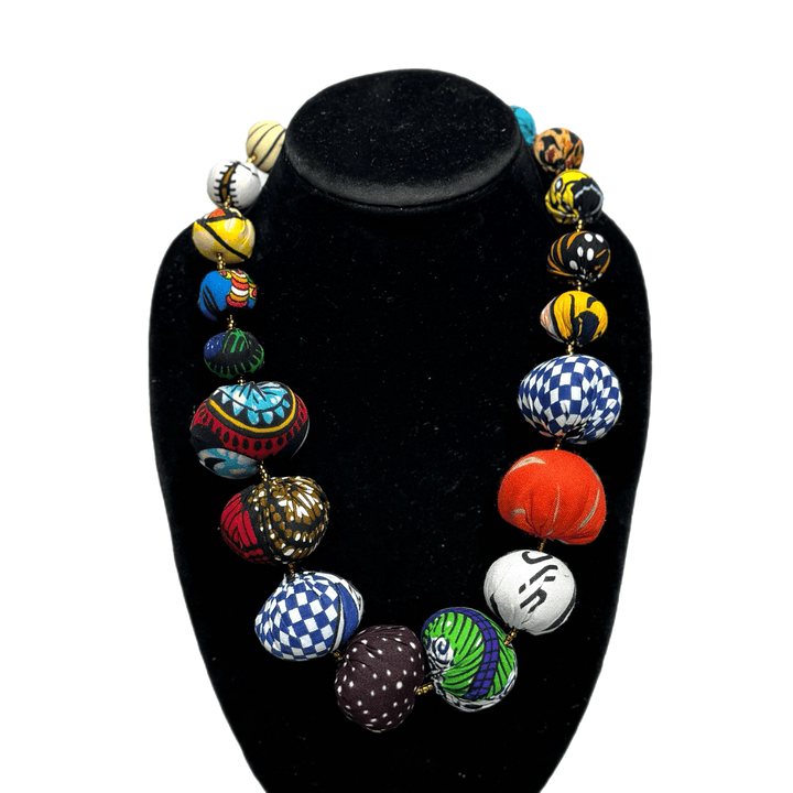 Chunky Ankara Balls Necklace - Trufacebygrace