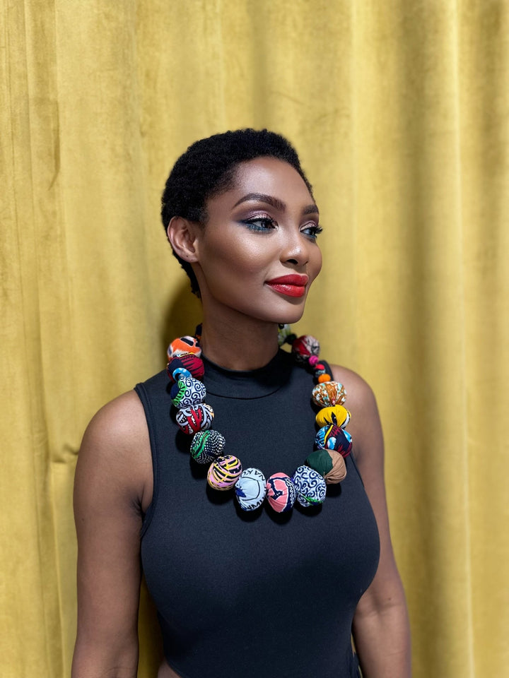 Chunky Ankara Balls Necklace - Trufacebygrace