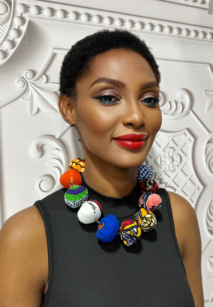 Chunky Ankara Balls Necklace - Trufacebygrace